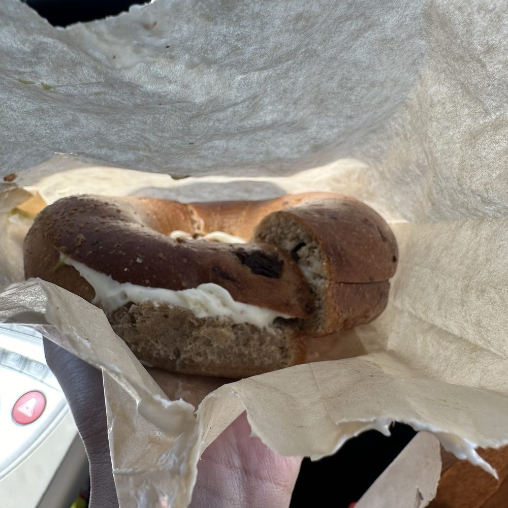 The Bagel Tree Cafe - Cinnamon raisin with honey pecan cream cheese. SO GOOD! - Bagels Near Me - Roseburg, Oregon