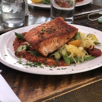 Silver Star Cafe - Salmon with spaghetti squash and roasted vegetables. - New American Near Me - Park City, Utah Silver Star Cafe - Salmon with spaghetti squash and roasted vegetables. - New American Near Me - Park City, Utah
