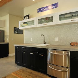 The Tile Shop - moss penny round tile backsplash