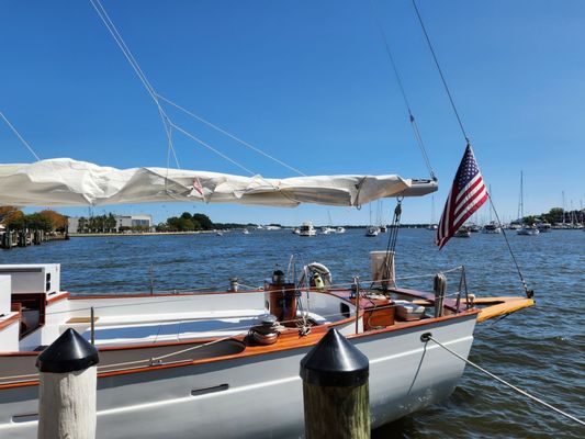 Photo of Schooner Woodwind - Annapolis, MD, US. The AFT part of woodwind 2 at dock