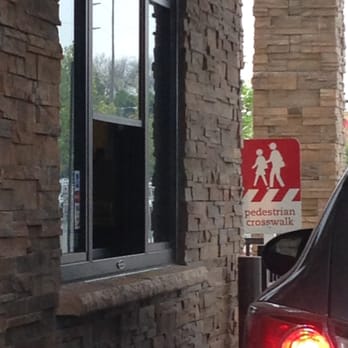 Chick-fil-A - Look-A caution sign for pedestrians - Fast Food Near Me - San Jose, California