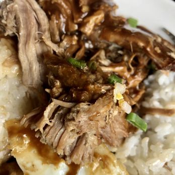 Kihei Caffe Lahaina - Loco moco. White rice was mush but the pork itself was incredible. - Breakfast & Brunch Near Me - Lahaina, Hawaii