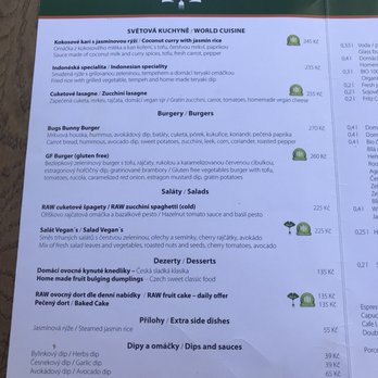 Vegan's Prague - Menu 13.5.2018 - Live/Raw Food Near Me - Prague, Puerto Rico