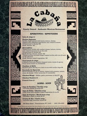 Menu photo 3 La Cabana Mexican Restaurant & Bar Fleischmanns, NY Menu photo 3 La Cabana Mexican Restaurant & Bar Fleischmanns, NY