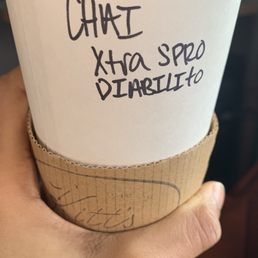 Dirty oat milk chai with added spice