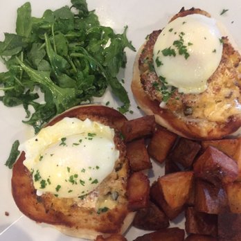 Chill Kitchen & Bar - Eggs Benedict over crab cakes - Desserts Near Me - Marlborough, Massachusetts Chill Kitchen & Bar - Eggs Benedict over crab cakes - Desserts Near Me - Marlborough, Massachusetts