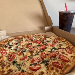 Sunset Family Pizza - Small Margherita Pizza and a Dr. Pepper!