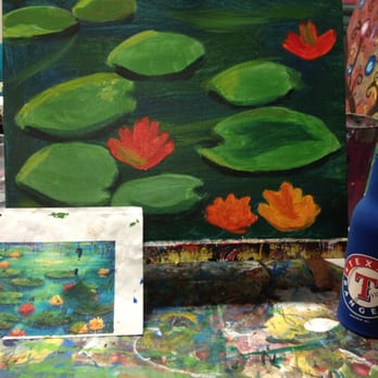 Sip-n-Doodle - Finished Lily Pad painting! - Art Schools Near Me - Frisco, Texas Sip-n-Doodle - Finished Lily Pad painting! - Art Schools Near Me - Frisco, Texas
