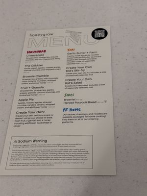 Menu photo 2 honeygrow Avenel, NJ Menu photo 2 honeygrow Avenel, NJ