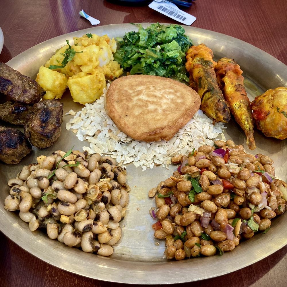 Newari Platter with chargrilled goat Newari Platter with chargrilled goat