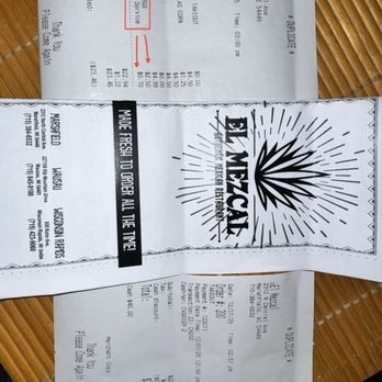 El Mezcal - Both receipts. - Mexican Near Me - Marshfield, Wisconsin