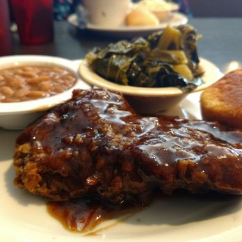 Oakwood Cafe - Cube Steak, Pinto Beans & Greens. - Southern Near Me - Dalton, Georgia Oakwood Cafe - Cube Steak, Pinto Beans & Greens. - Southern Near Me - Dalton, Georgia
