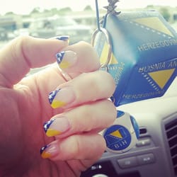 Supreme Salon - Bosnian flag colors. . . World cup nails 2014.