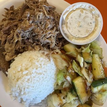 Aloha Food Factory - Kalua Pig Island Plate (1 entree) - Hawaiian Near Me - Alhambra, California