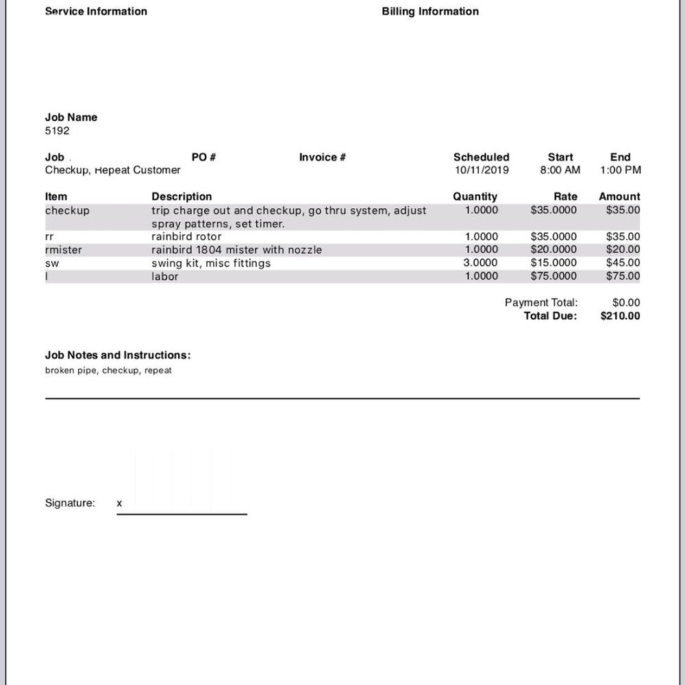 $210 for a very, very, VERY minimal amount of work.  Felt extremely taken advantage of.  Called and expressed concern.  Nothing done.