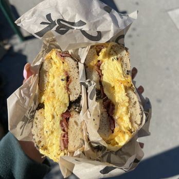 Yetz's Bagels - The Works on an Everything bagel - Bagels Near Me - Isla Vista, California Yetz's Bagels - The Works on an Everything bagel - Bagels Near Me - Isla Vista, California
