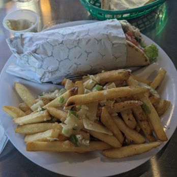 Chicken Delite - Spicy Chicken Wrap and Greek Fries-- Was disappointed. - Greek Near Me - Meridian, Idaho Chicken Delite - Spicy Chicken Wrap and Greek Fries-- Was disappointed. - Greek Near Me - Meridian, Idaho