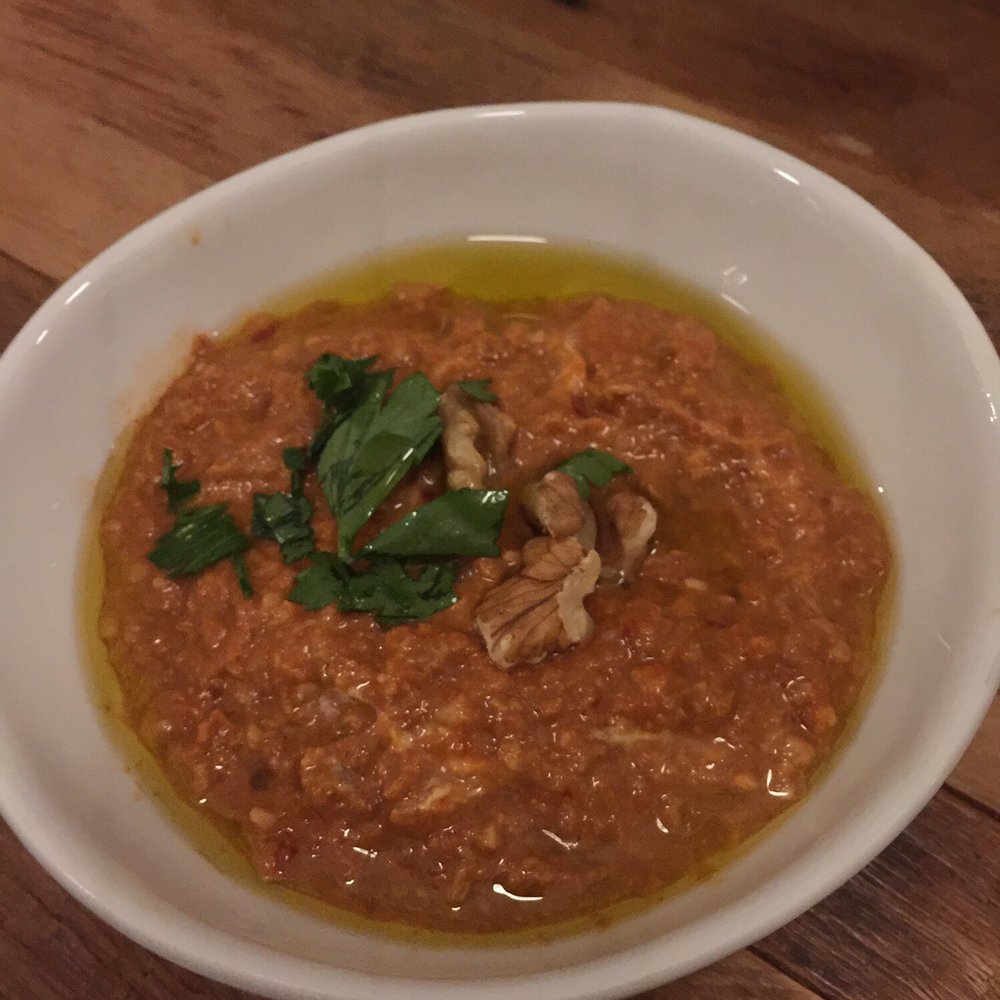 Kubeh - Roasted red pepper spread with walnut and pomegranate - Middle Eastern Near Me - New York, New York
