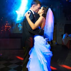 Myers DJ Service - Wedding Couple and DJ lighting