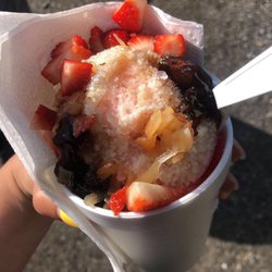 Wendys Wonderful Snow Cones - #2 Shaved iced with coconut, tamarindo, condensed milk, strawberries