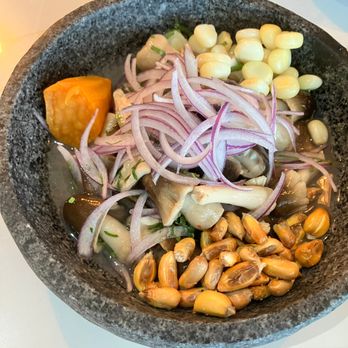 Mares Real Peruvian Cuisine - Vegan Ceviche (mushrooms cured with lime juice) - Peruvian Near Me - Winter Park, Florida