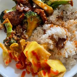 New Ho Wah - Beef with Broccoli and crab rangoons with the sweet sour sauce
