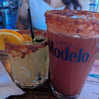 Temple Bar Urban Eats - (LEFT) Cantaritos with El Jimador Reposado Tequila, Squirt, lime, grapefruit, and orange juice. (RIGHT) Michelada with Modelo Especial - Bars Near Me - West Covina, California Temple Bar Urban Eats - (LEFT) Cantaritos with El Jimador Reposado Tequila, Squirt, lime, grapefruit, and orange juice. (RIGHT) Michelada with Modelo Especial - Bars Near Me - West Covina, California
