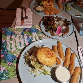 Hola Arepa - Ppao Burger, Brussel Sprouts, Steak Arepa - Latin American Near Me - Minneapolis, Minnesota