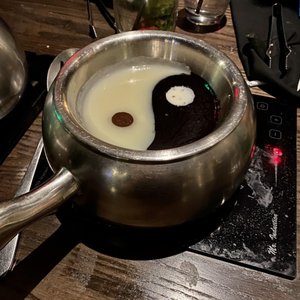 Photo of The Melting Pot - Pittsburgh, PA, United States. Yin and yang chocolate fondue