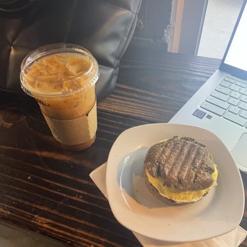 Coffeehouse Five - GF Mediterranean Scone with Iced Honey Lavender Latte. - Coffee & Tea Near Me - Greenwood, Indiana