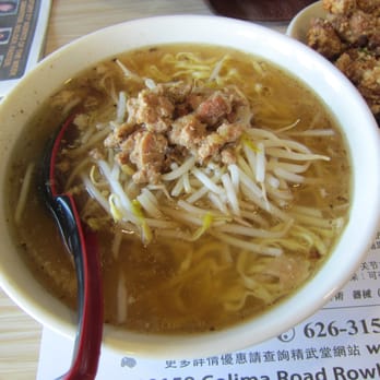 Bobee 5 - Noodle soup that came w/ pork chop / popcorn chicken - Coffee & Tea Near Me - Rowland Heights, California
