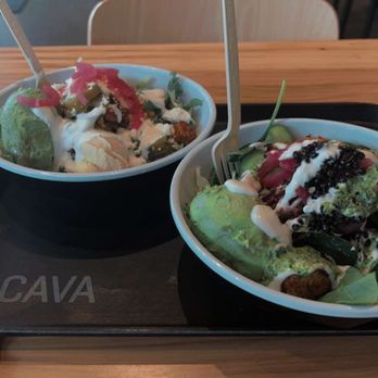CAVA - Lentil Avocado bowl and Harissa Avocado bowl. - Salad Near Me - Houston, Texas