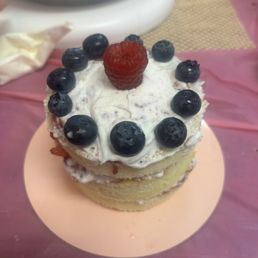 We decorated these cute sponge cakes