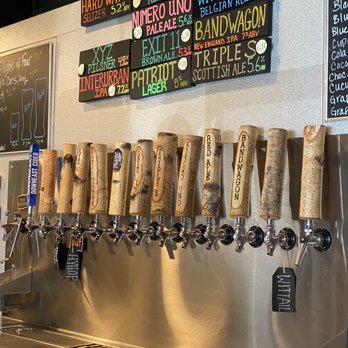 Birchwood Brewing - a row of beer taps - Breweries Near Me - Gray, Maine