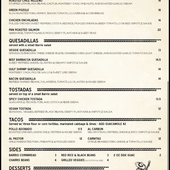 El Barrio - Menu - Mexican Near Me - Birmingham, Alabama