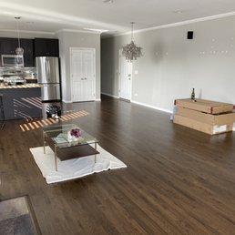 ...and AFTER! We went with a dark walnut  stain (Dura Seal) on red oak.