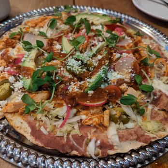 Donaji  - Tlayuda to share- chorizo is a great meat choice - Mexican Near Me - San Francisco, California