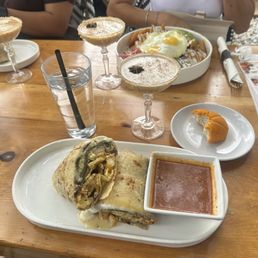 Chile relleno burrito + pumpkin espresso martini