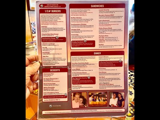 Menu photo 7 Westside Lilo's Cafe Seligman, AZ