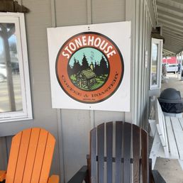 Stonehouse coffee outdoor Adirondacks (outdoor patio is nearby with more seats)