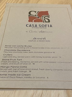 Menu photo 1 Casa Sofia San Francisco, CA