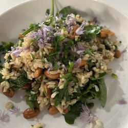 Simply Grand Kitchen and Creamery - Brown rice salad, served warm. Yum!