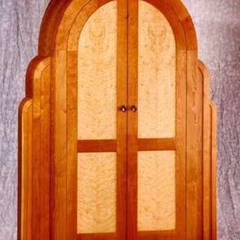 Jim Howe Woodworking & Design - Birdseye maple and cherry corner entertainment center - Furniture Stores Near Me - Redmond, Washington Jim Howe Woodworking & Design - Birdseye maple and cherry corner entertainment center - Furniture Stores Near Me - Redmond, Washington