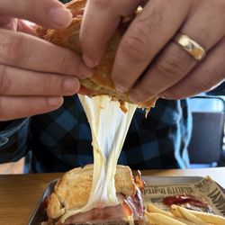 The Glade Diner - Look at that stretch! Hot Club Sandwich with fries