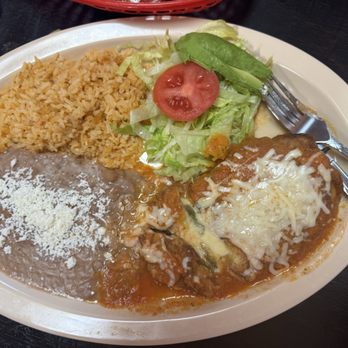 Cocula Restaurant - Chile Rellenos - homemade sauce- the real deal beans and rice too. - Mexican Near Me - Sacramento, California