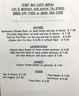 Menu photo 8 Chef Mo' Cafe & Catering  Knoxville, TN