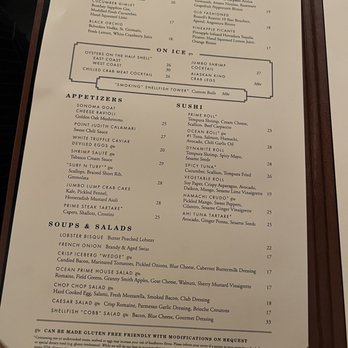 Ocean Prime - October 2021 menu - Seafood Near Me - New York, New York