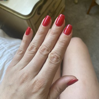 Gel Nails Spa - Red gel mani - Nail Salons Near Me - Lafayette, California