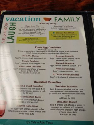 Menu photo 3 CJ’s Cafe Azle, TX