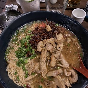 Kuma Sushi - Chicken Tonkotsu Ramen, with bacon and garlic butter added - Sushi Bars Near Me - Los Osos, California